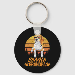 Porte-clés Vintage Tricolore Beagle chien grand-père paw papa
