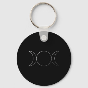 Porte-clés Vintage Triple Déesse Trois Symbole Lune Wicca Néo