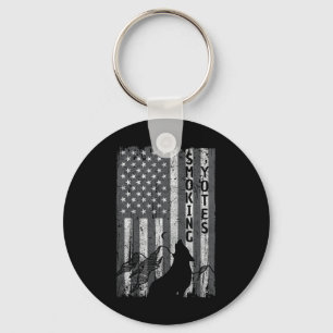 Porte-clés Vintage US Drapeau Coyote Chasse Chasse Chasseurs 
