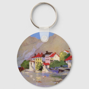 Porte-clés Vintage Village balnéaire Italie Tourisme