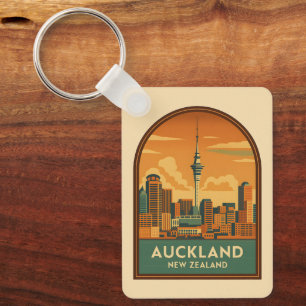 Porte-clés Vintage voyage Auckland New Zealand City Retro