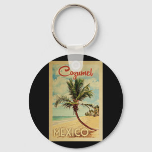 Porte-clés Vintage voyage Cozumel Palm Tree