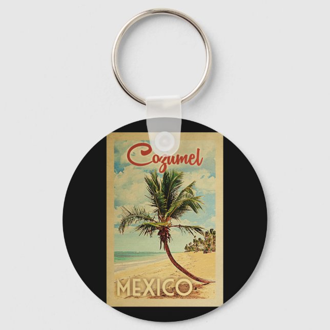 Porte-clés Vintage voyage Cozumel Palm Tree (Recto)