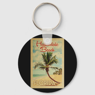 Porte-clés Vintage voyage de palmier de plage de Hallandale