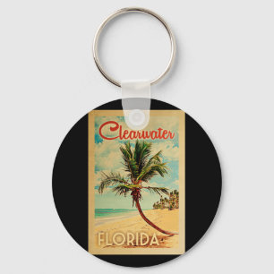 Porte-clés Vintage voyage de plage de palmier de Clearwater