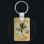 Porte-clés Vintage voyage de Punta Cana République Dominicain<br><div class="desc">Punta Cana République Dominicaine design de style Vintage voyage avec un palmier sur la plage avec océan et ciel.</div>