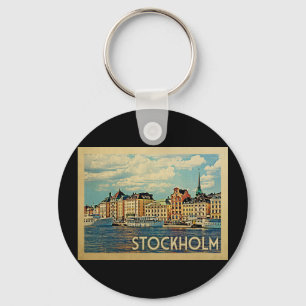 Porte-clés Vintage voyage de Stockholm Suède