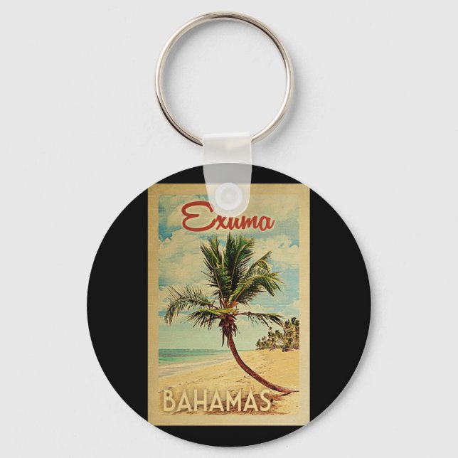 Porte-clés Vintage voyage Exuma Palm Tree (Recto)