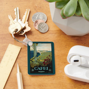 Porte-clés Vintage voyage, Île de Capri, Italie Côte d'Italie