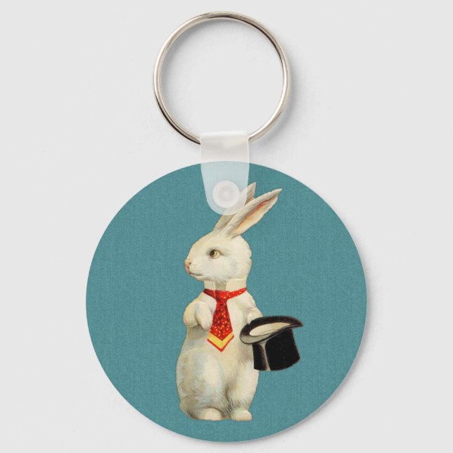 Porte-clés Vintage White Rabbit (Recto)