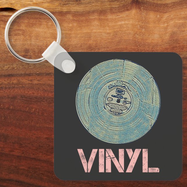 Porte-clés Vinyl Record Retro Disco Conception de musique Vin (Recto)