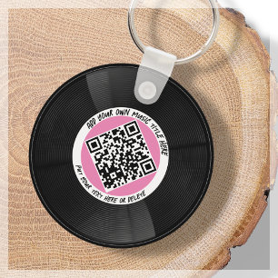Porte-clés Vinyle   DJ musicien   Code QR