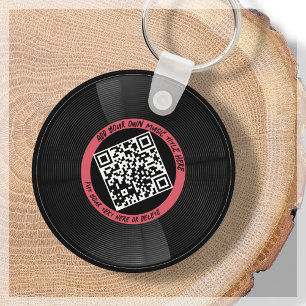 Porte-clés Vinyle   DJ musicien   Code QR