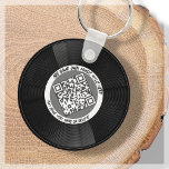 Porte-clés Vinyle | DJ musicien | Code QR<br><div class="desc">Voici notre porte - clé de style vinyle personnalisable QR Code - l'accessoire parfait pour le professionnel de la musique! Ce porte - clé présente un disque vinyle en gris et blanc élégant, ainsi qu'un code QR qui peut être lié à votre propre musique. Avec notre fonction "personnalisez", vous pouvez...</div>