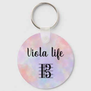 Porte-clés Viola Life Alto Clef Purple Rose Turquoise Aquarel