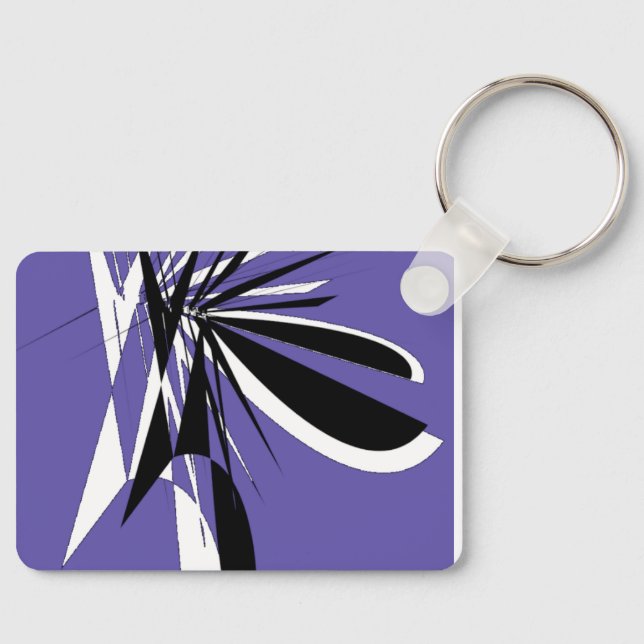 Porte-Clés Violet au Design Graphique Moderne (Recto)