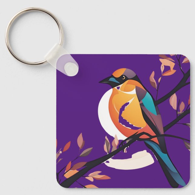 Porte-clés Violet Birdie Pendentif (Recto)
