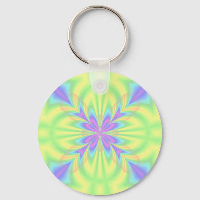 Porte-clés Violet clair et Motif vert (Recto)