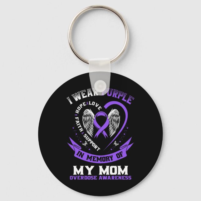 Porte-clés Violet en mémoire de ma mère Conscience de l'overd (Recto)