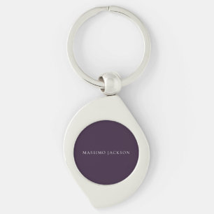 Porte-clés Violet foncé minimaliste uni moderne