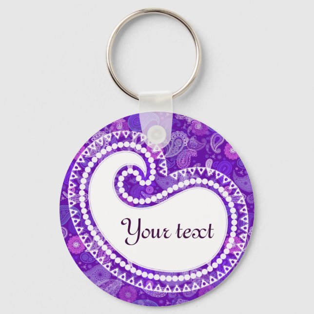 Porte-clés Violet paisley (Recto)