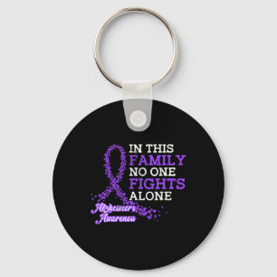 Porte-clés Violet Ruban Famille Alzheimer Sensibilisation