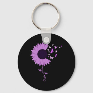 Porte-clés Violet Ruban Tournesol Butterfly Overdose