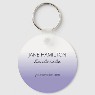 Porte-clés violet simple minimaliste avec logo d'e