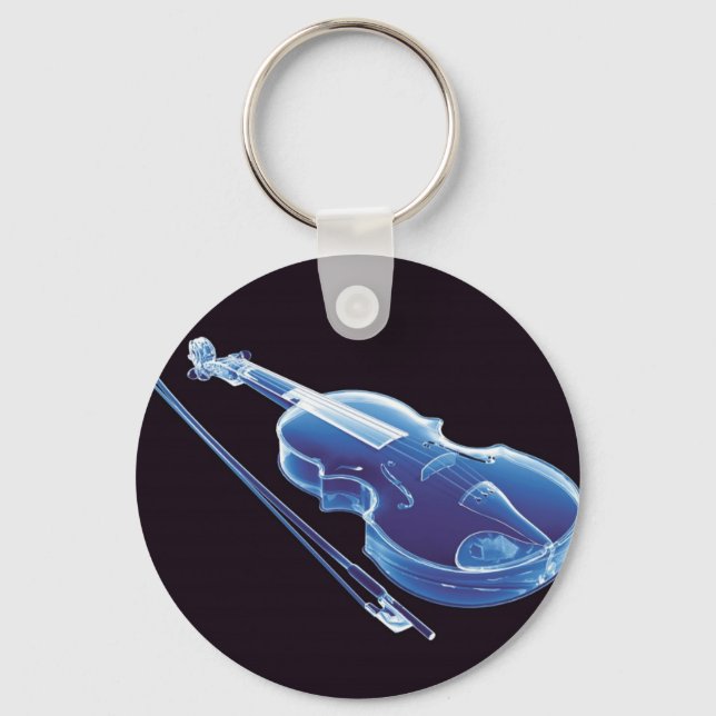 Porte-clés Violon bleu néon (Recto)