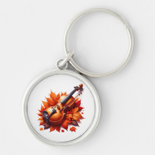 Porte-clés Violon dans le lit de feuilles
