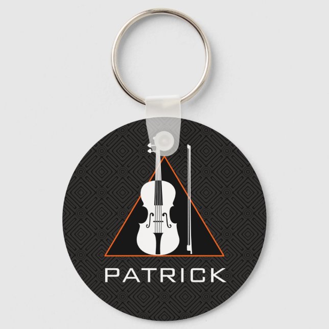 Porte-clés Violon espace négatif minimal moderne Violoniste (Recto)