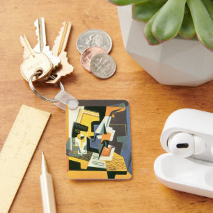 Porte-clés Violon et verre de Juan Gris, Cubisme Vintage