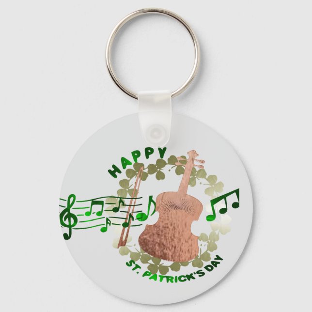 Porte-clés violon St. Patrick's day  (Recto)