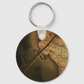 Porte-clés Violon Vintage et Partition de Musique
