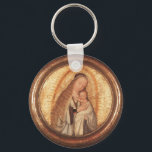 PORTE-CLÉS VIRGIN WITH CHILD<br><div class="desc">Spiritual and classic Renaissance masterpiece from Flemish painter Quentin Massys in vibrant brown , white, gold yellow colors . Oil on wood with golden foil.</div>