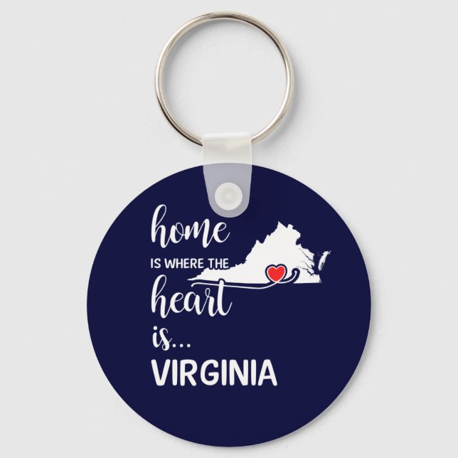 Porte-clés Virginia home est le coeur (Recto)