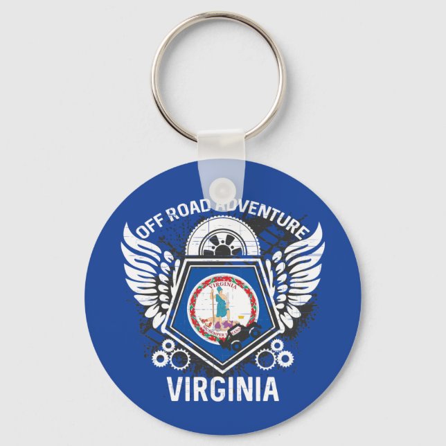 Porte-clés Virginia State Flag Off Road Adventure 4x4 (Recto)