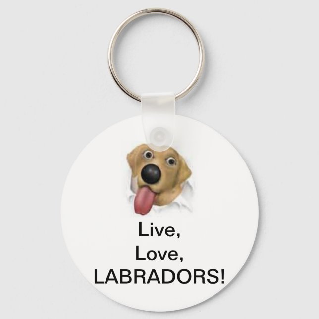 Porte-clés Vis, Amour, Labradors ! (Recto)