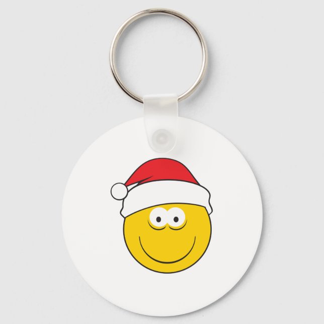 Porte-clés Visage au Chapeau de Père Noël (Recto)