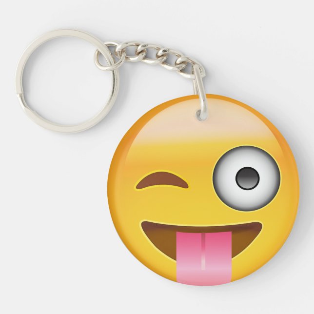 Porte-clés Visage avec coincés la langue et l'oeil Emoji de (Devant)