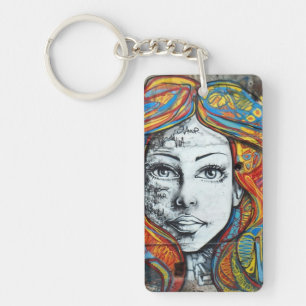 Porte-clés - Visage d'Art de Rue
