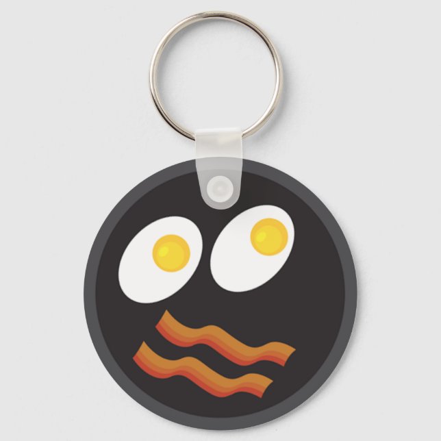 Porte-clés visage de bacon et d'œufs (Recto)