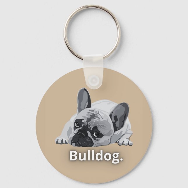 Porte-clés Visage de Bouledogue Fort Design (Recto)