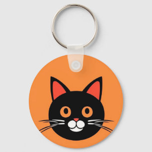 Porte-clés Visage de chat de dessin animé mignon avec design 