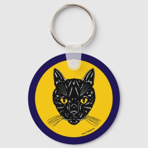 Porte-clés Visage de chat noir