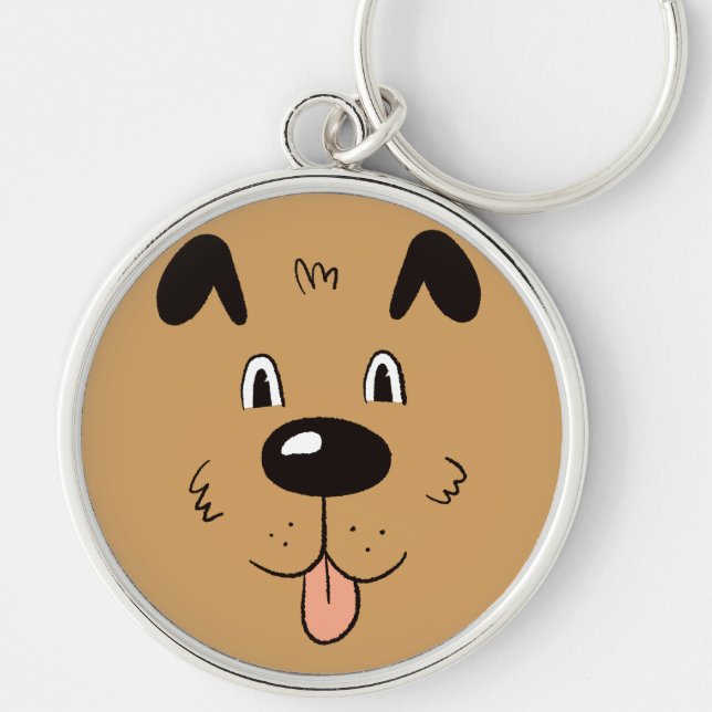 Porte-clés Visage de chien drôle (Devant)