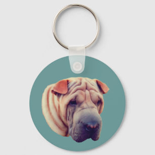 Porte-clés Visage de chien Shar Pei Animal 
