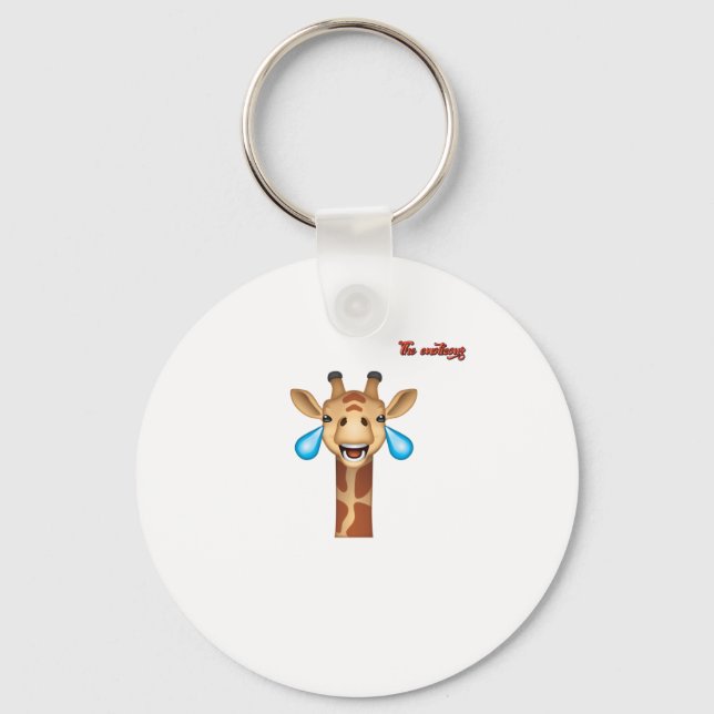Porte-clés visage de girafe en pleurs émotionnels (Recto)