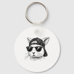 Porte-clés Visage de Lapin avec Lunettes de Soleil pour Garço