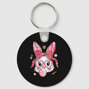 Porte-clés Visage de lapin de Pâques mignon jour de Pâques he